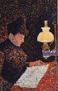 Paul Signac Woman by Lamplight Norge oil painting reproduction